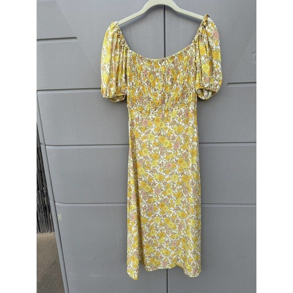 Faithful the brand Juniper midi dress grey garden floral sz 4 - Picture 4 of 13